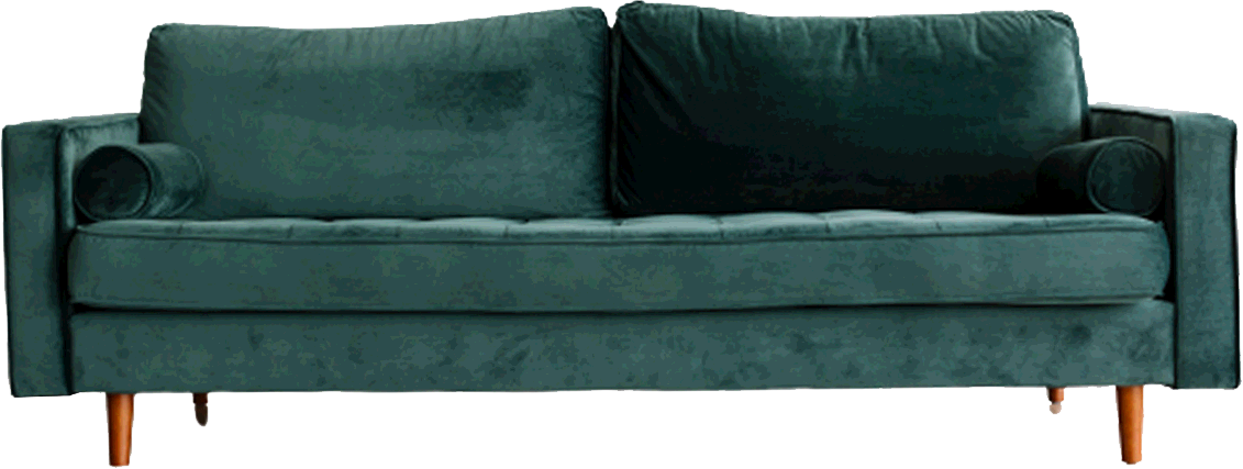 green sofa